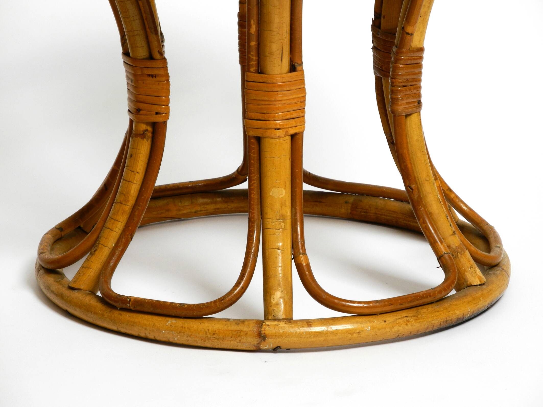 Pair of beautiful rare original 1960's Italian bamboo stools