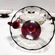 Set of Ten Smoked and Crimson Murano Glass Dessert Bowls in the style of Ze