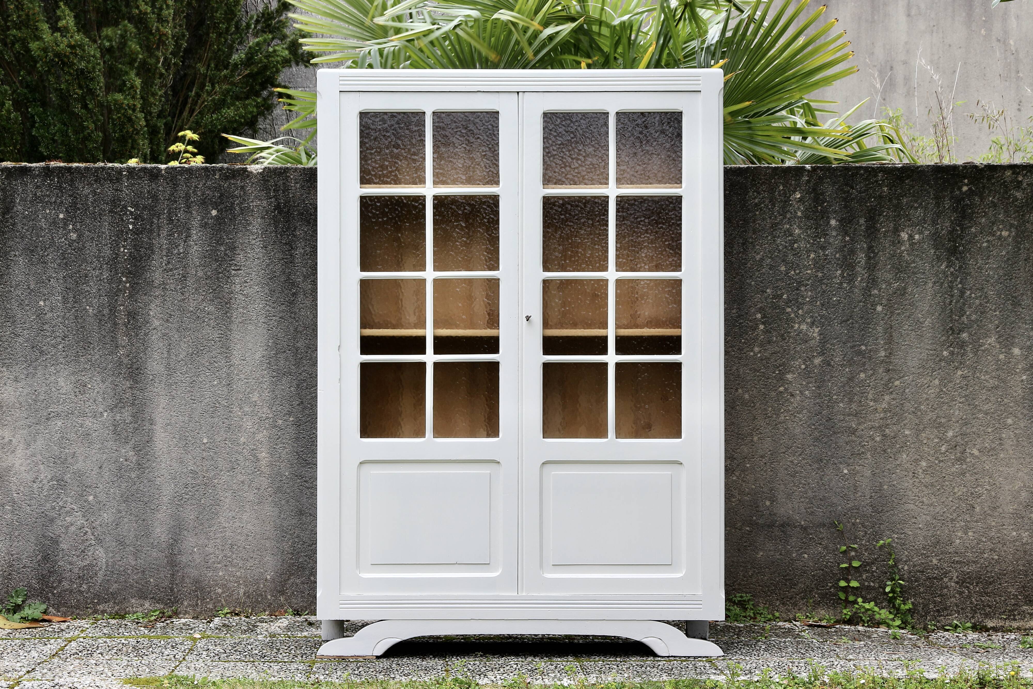 Vintage glass-fronted Parisian wardrobe