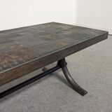 Coffee table in natural stones and wrought iron from the 60s/70s