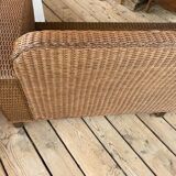 20th century rattan sofa, 3/4 seats