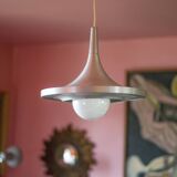 Space Age aluminum suspension, saucer suspension, vintage ceiling lamp, ceiling lamp