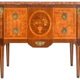 Louis XVI style commode in marquetry
