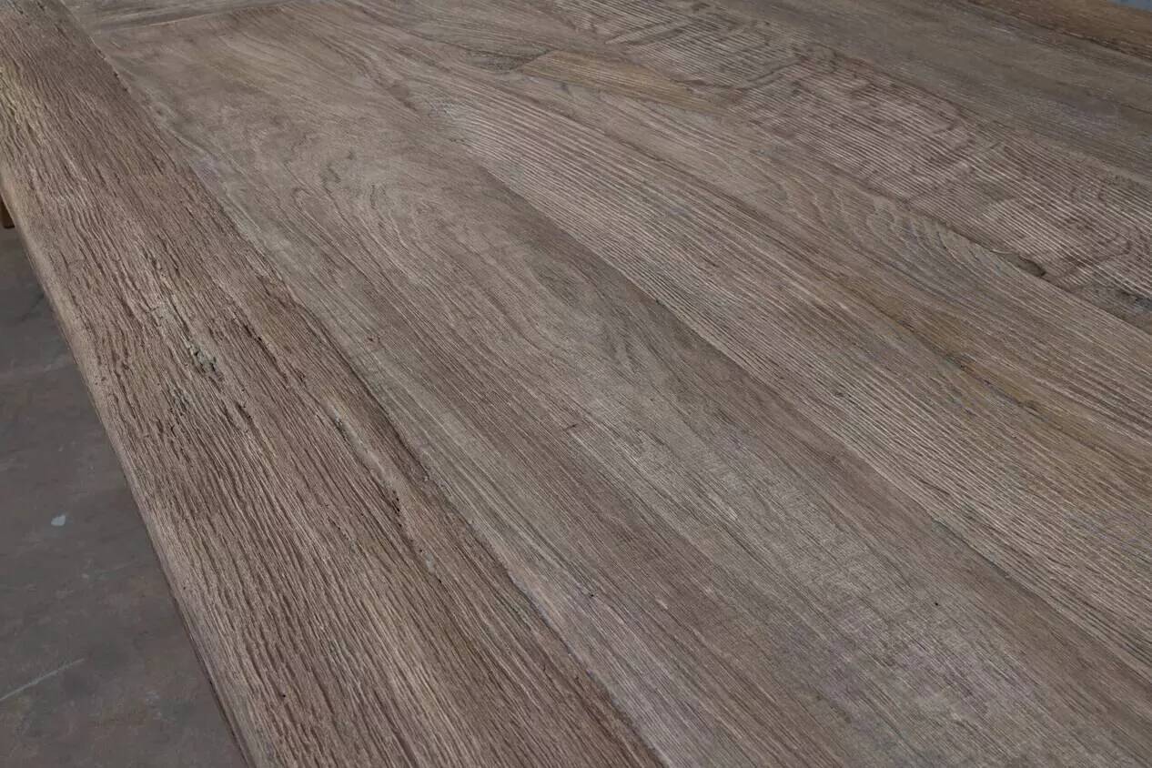 Farmhouse table in old solid oak, star-shaped legs 300 cm