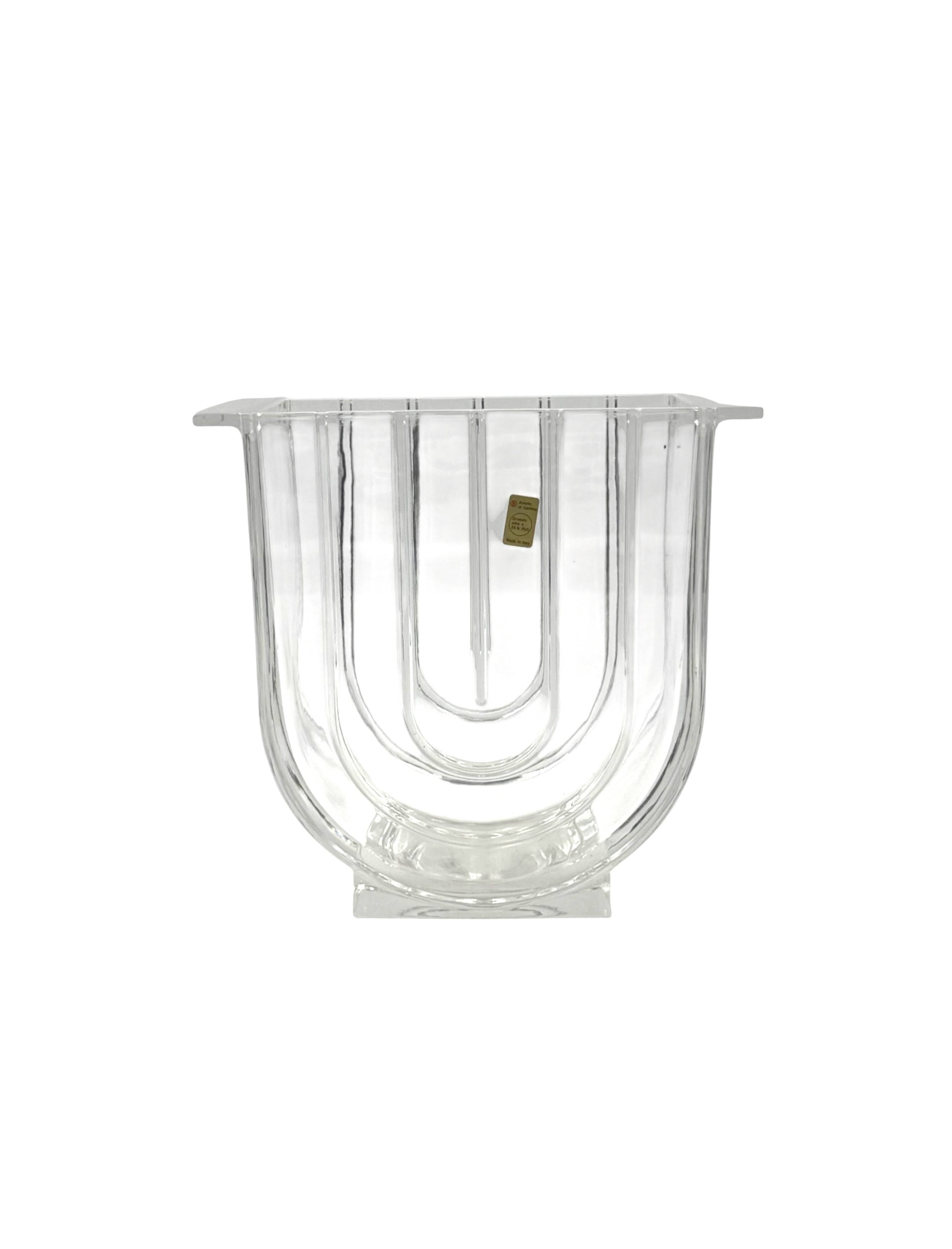 Modern crystal vase / ice bucket, Laura Griziotti for Arnolfo di Cambio 196