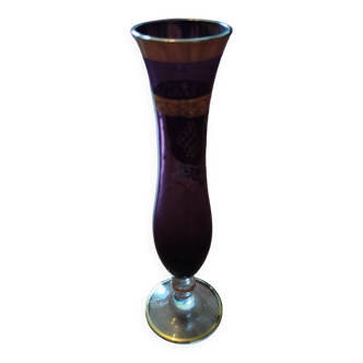 Vase en verre de bohème soliflore