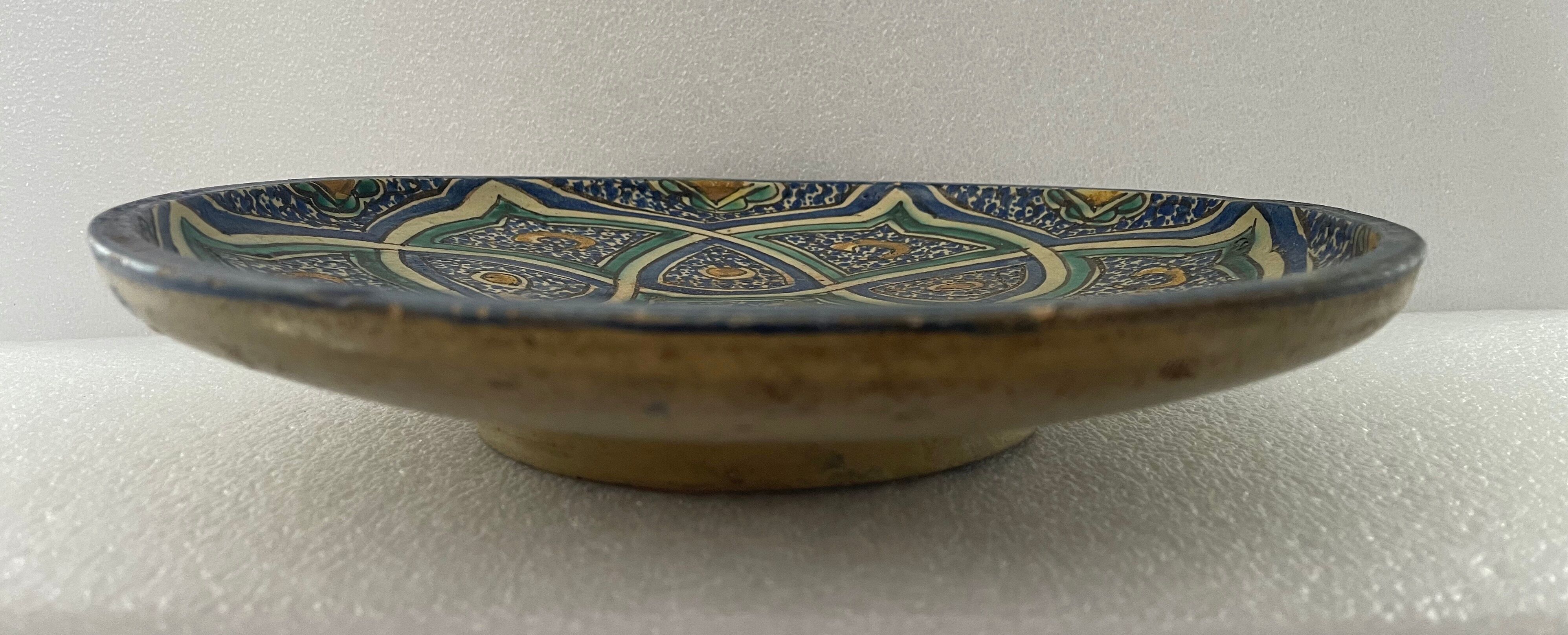 Polychrome Dish Ghotar from Fez Morocco XIX Africa