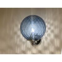 Contemporary "ballotton" blue murano glass wall sconce