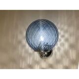 Contemporary "ballotton" blue murano glass wall sconce