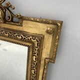 Louis XVI style mirror in wood and gilded stucco, 19th century