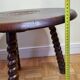 Round wooden coffee table turned Breton style, 50 cm
