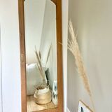 Art Deco bevelled full-length mirror - restored raw oak