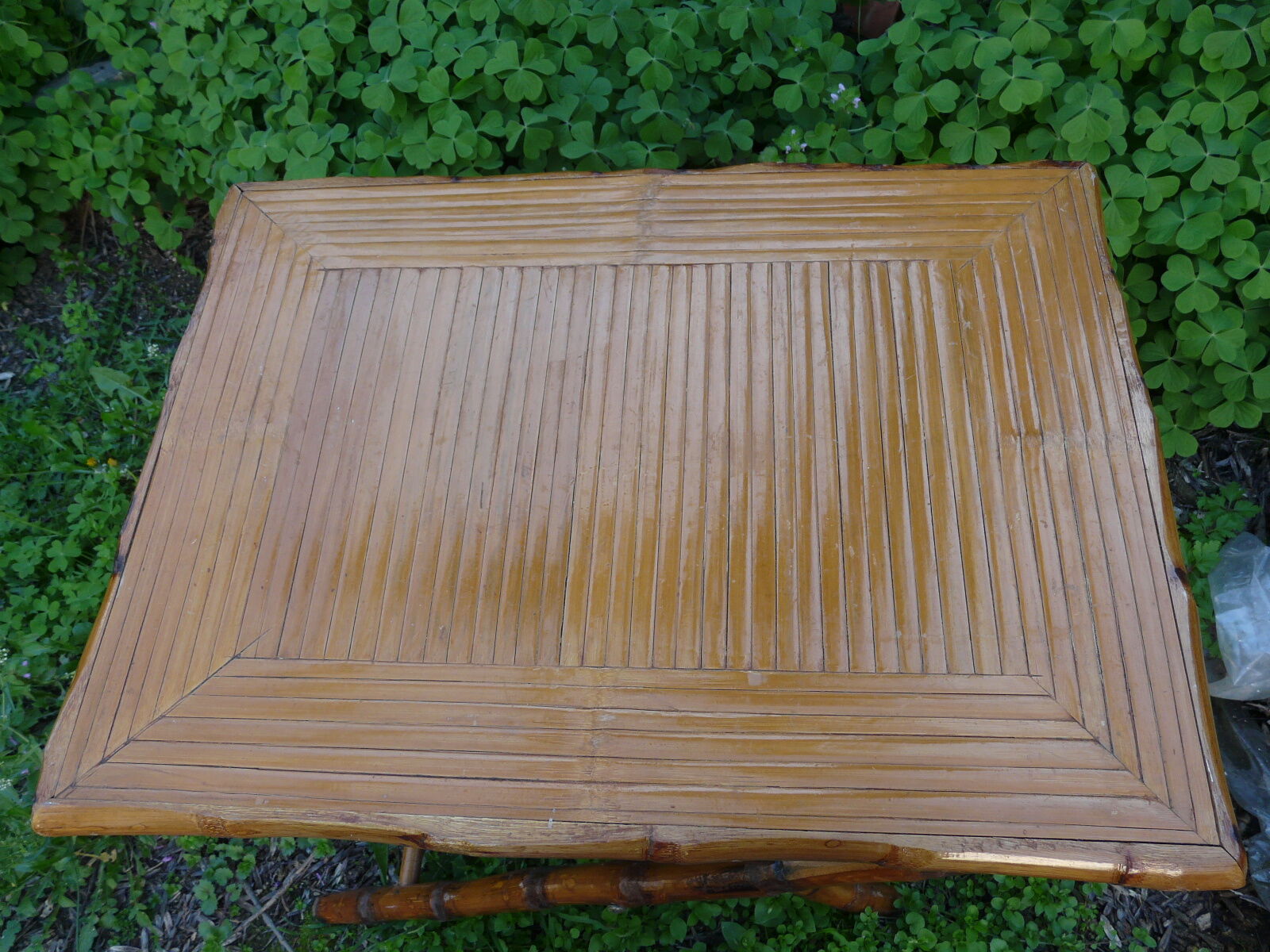 vintage 1960s bamboo side table