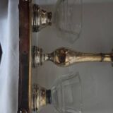 Crystal and silver-plated metal salt cellar