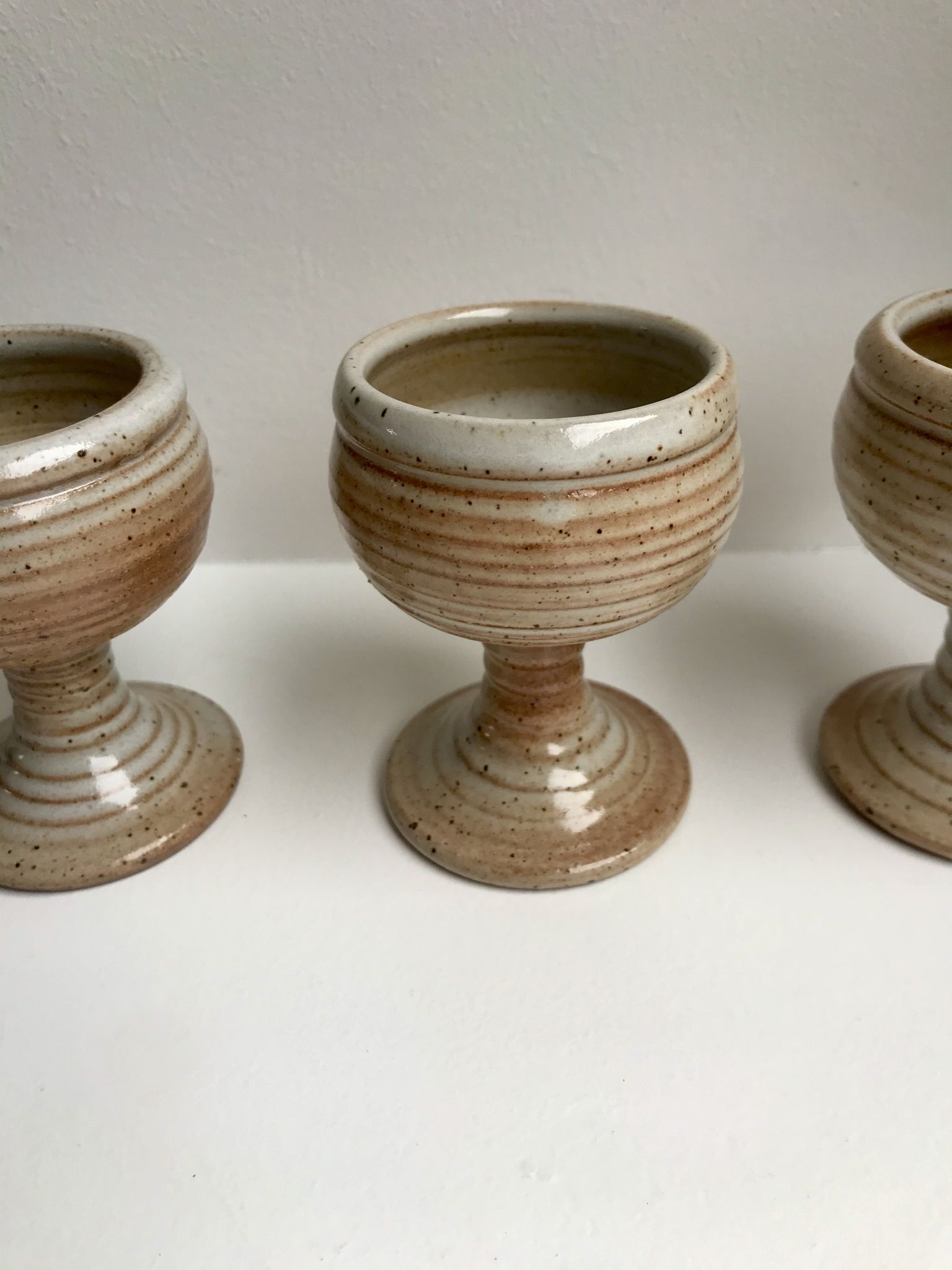 Trio de coquetiers en grès du marais années 60-70
