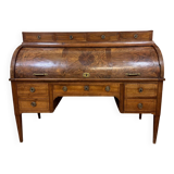 Bureau à cylindre de centre en noyer, époque Louis XVI