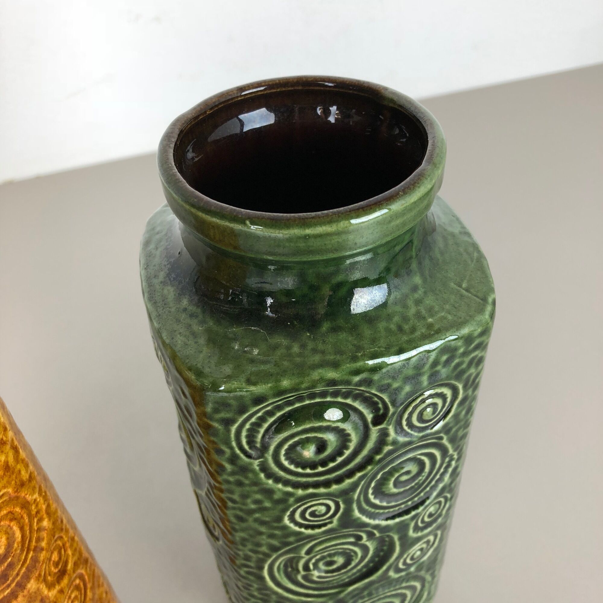 Set of two pottery fat lava vases jura "282-26" made by Scheurich, Germany 1970s