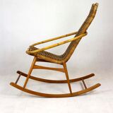 Mid-century rattan rocking chair, 1960s