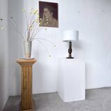 1940s Art Deco oak desk lamp