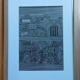 Screen print by Victor Vasarely - "Wave Series" - Waves & Movement