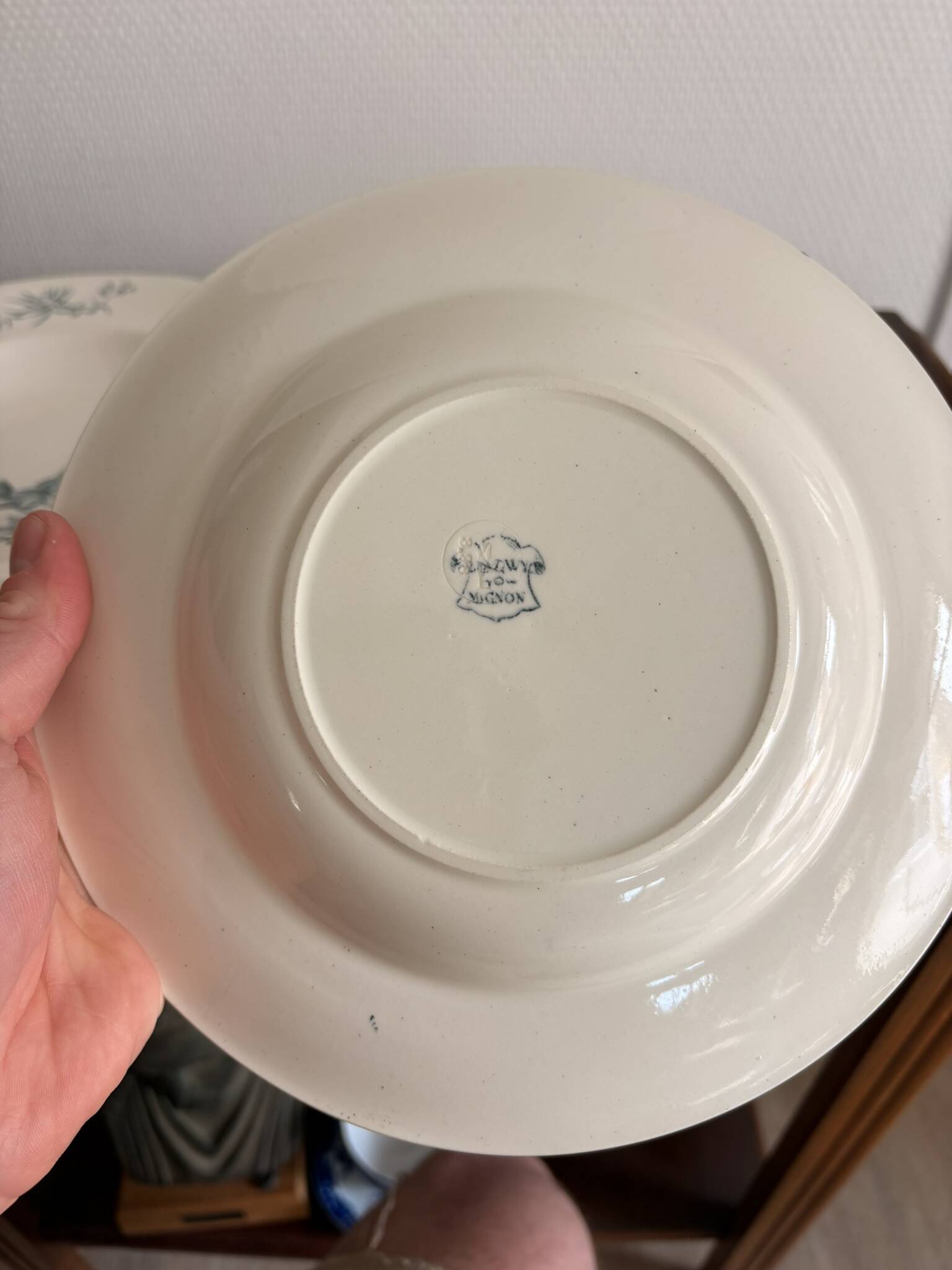 Lot 6 Deep Plates Faience Longwy Model Mignon