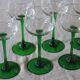 6 colored white wine glasses from Alsace in very good condition