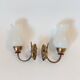 Pair of 1950 wall lamps in vintage golden brass