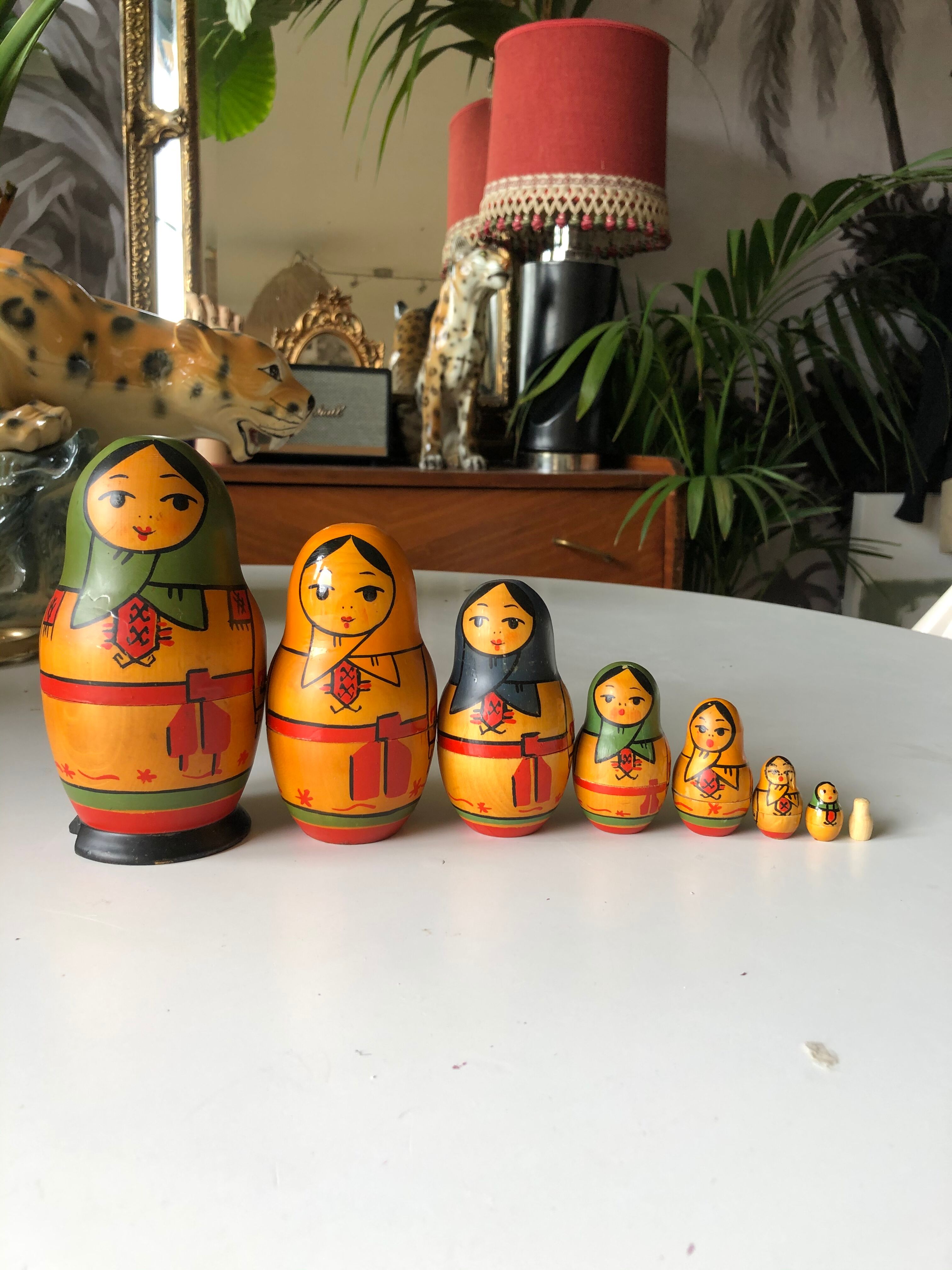 Set of 8 vintage matryoshkas
