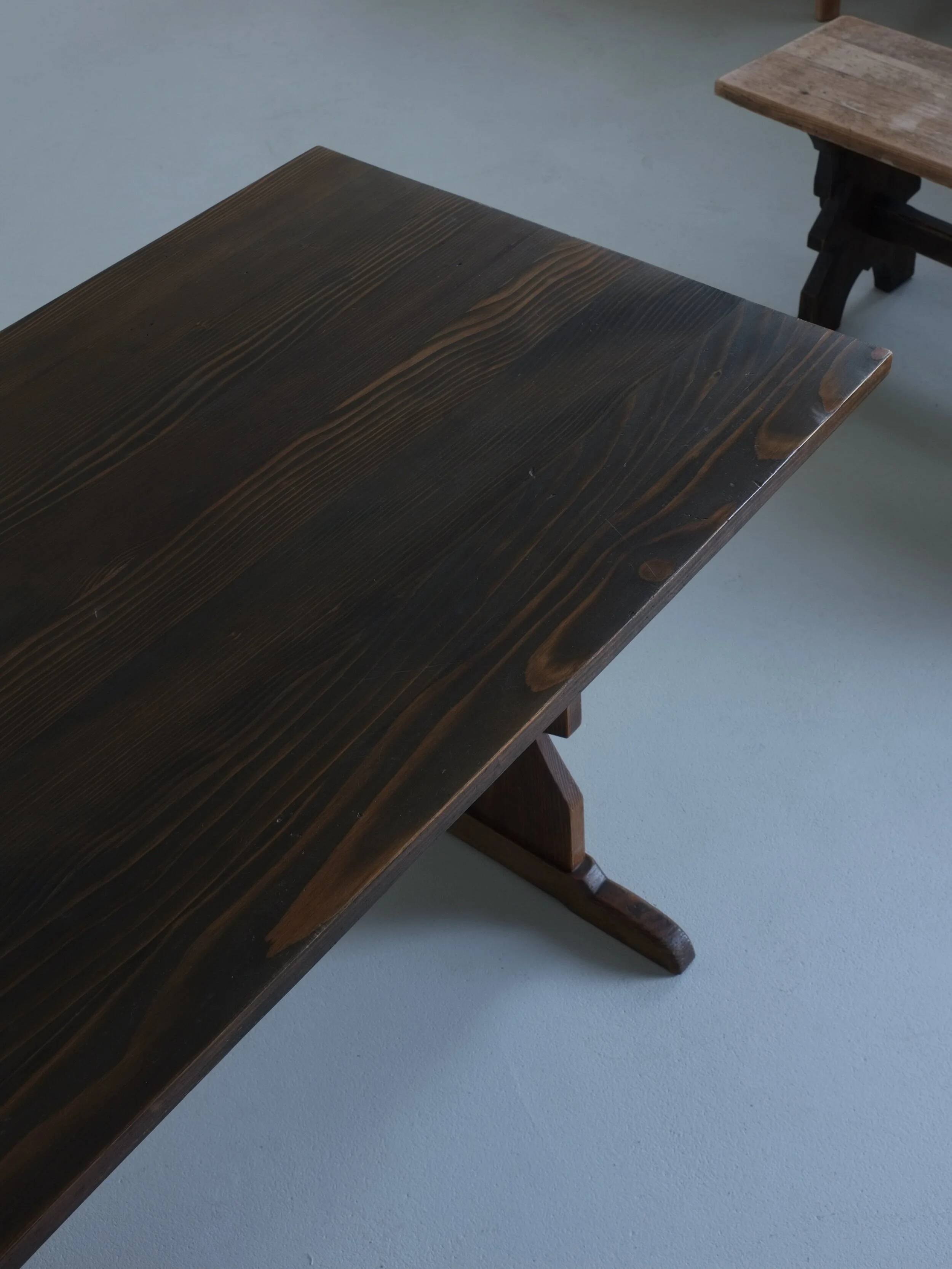 Alpine carved pine dining table set | 1950s