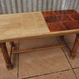 Table low vintage with tile inserts