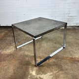 Vintage coffee table slate top and chrome base by Peter Draenert