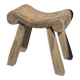 Tabouret quadripode en teck ancien d'Indonésie H 50 L 52