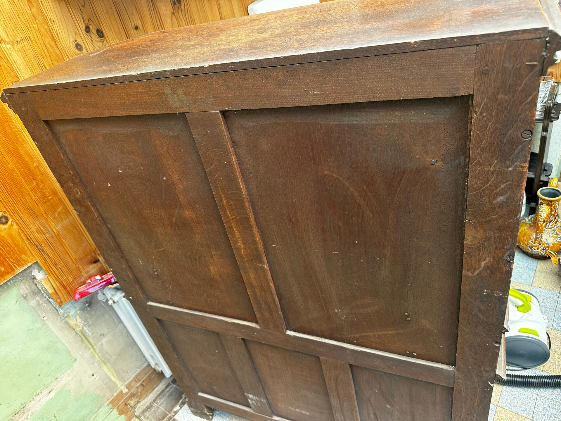 Gothic Buffet Cabinet in Carved Oak, 19th Century