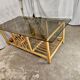 Rattan coffee table with smoked glass top 1970