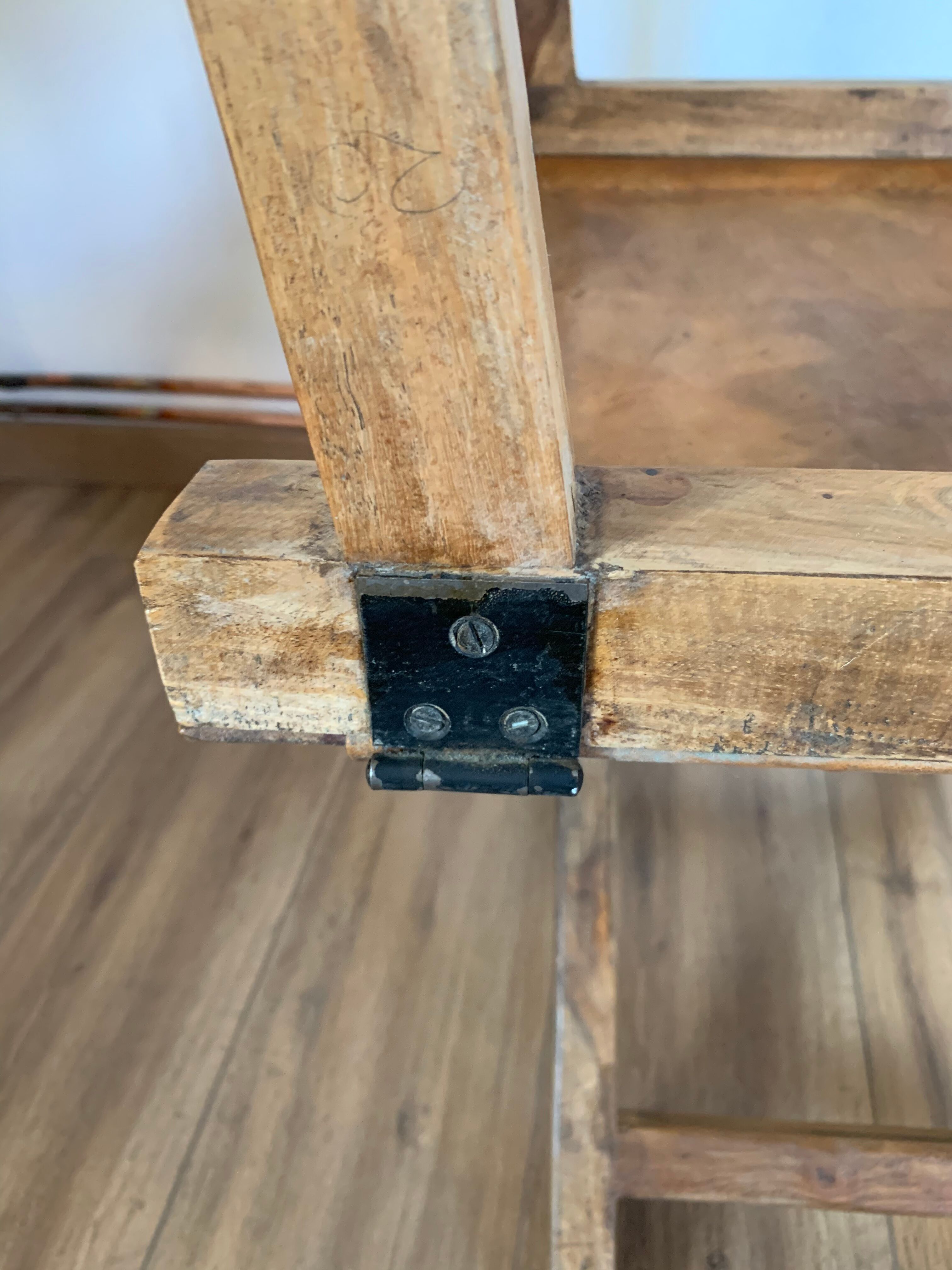 Fauteuil pliant bois et cuir