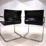 Matteo grassi mg15 cantilever armchairs - black leather