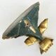 Wall-mounted console in painted gold wood