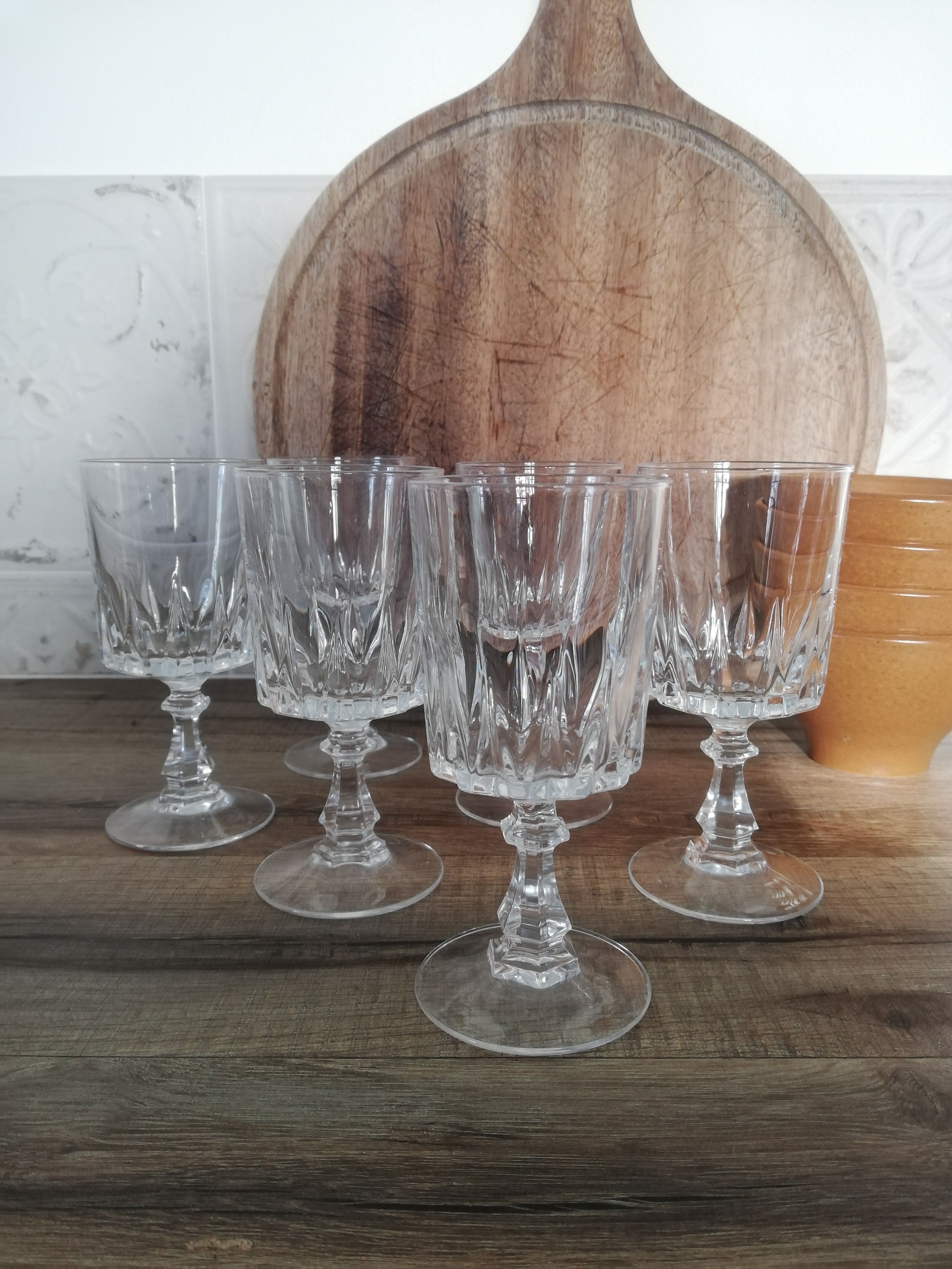 Vintage arc crystal aperitif glasses