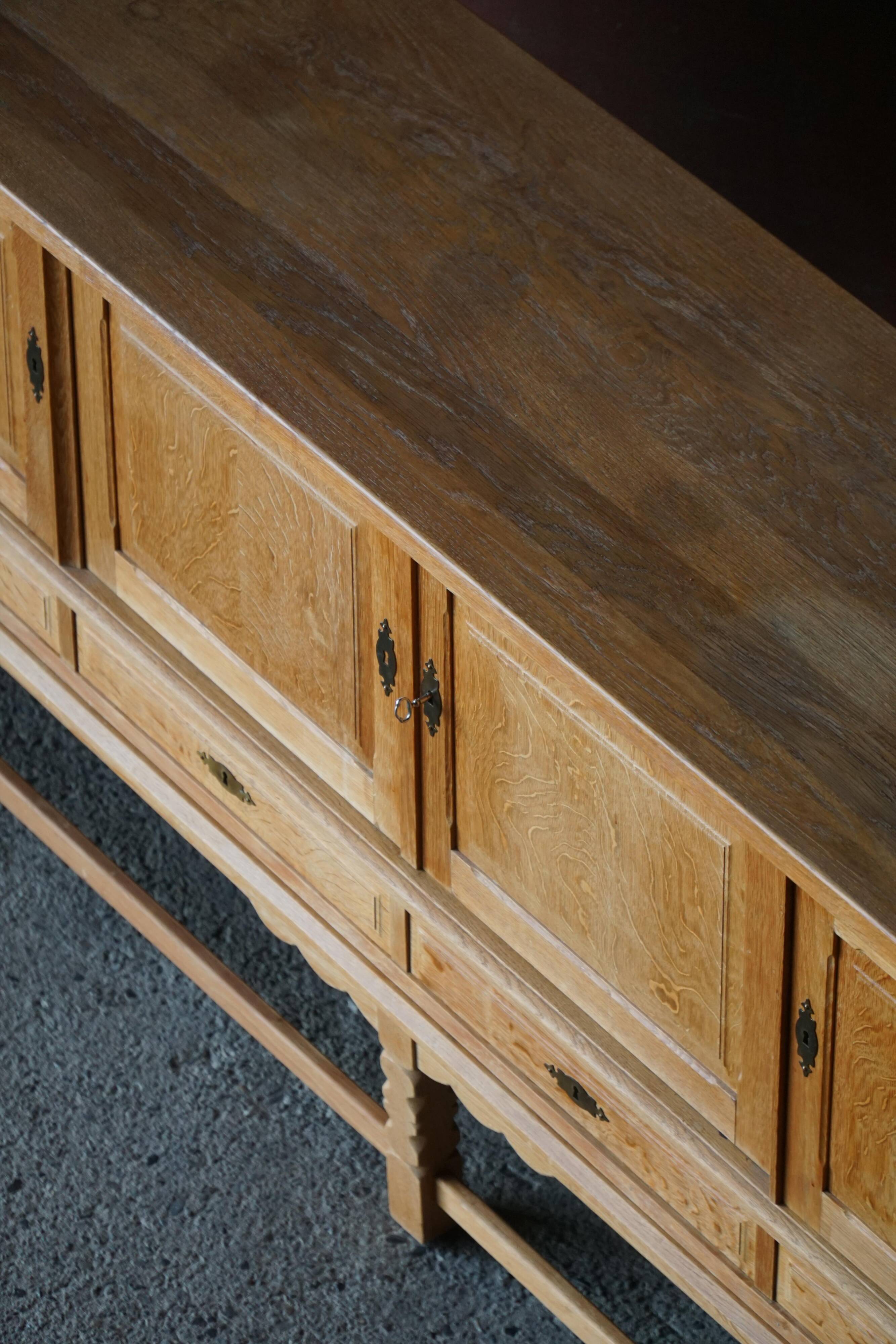 Henning Kjærnulf, mid-century Danish brutalist enfilade in oak, 1960s.