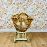 Vintage rattan pram for dolls