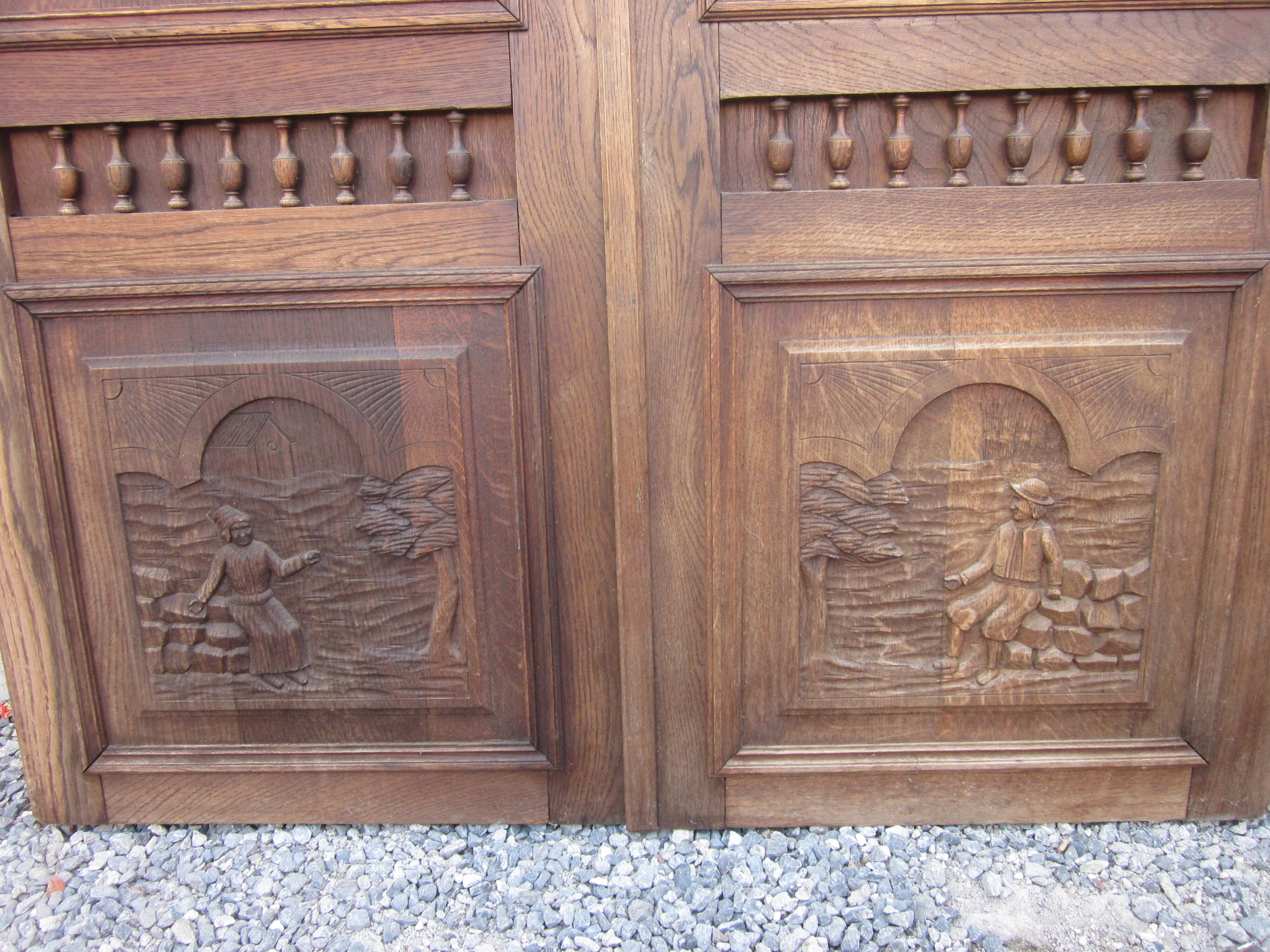 Pair of old carved wooden doors