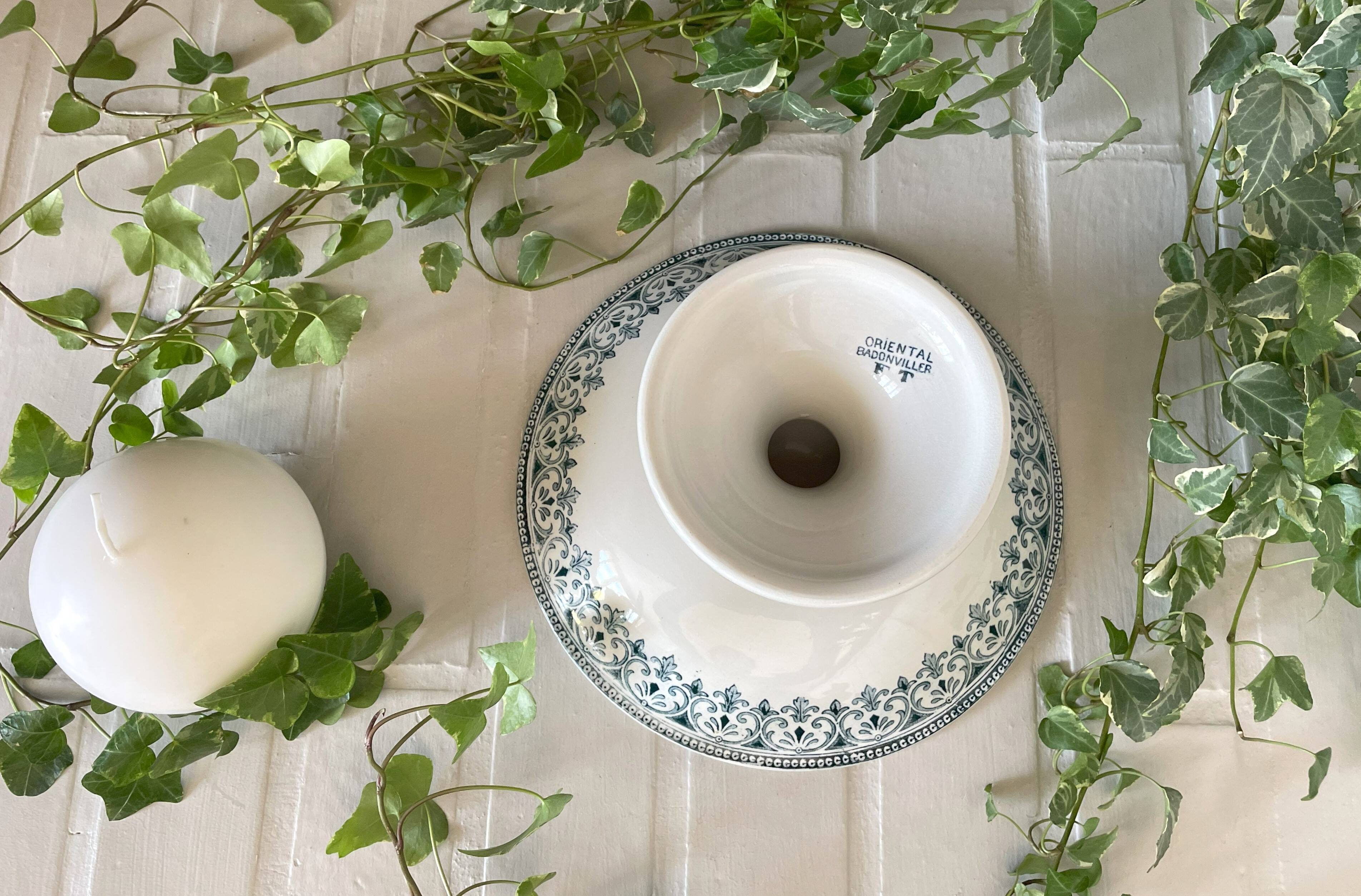 Old Badonviller earthenware compote bowl