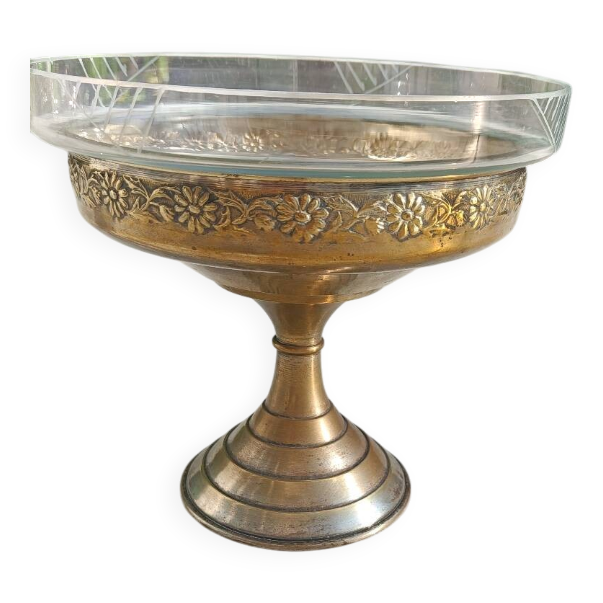 Vintage Art Deco brass cup