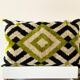 Velvet cushion Ikat diamond green