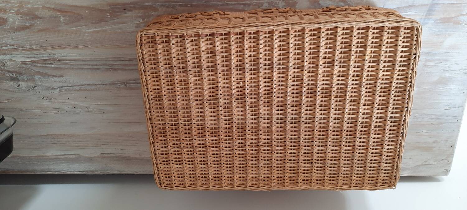 Vintage wicker suitcase