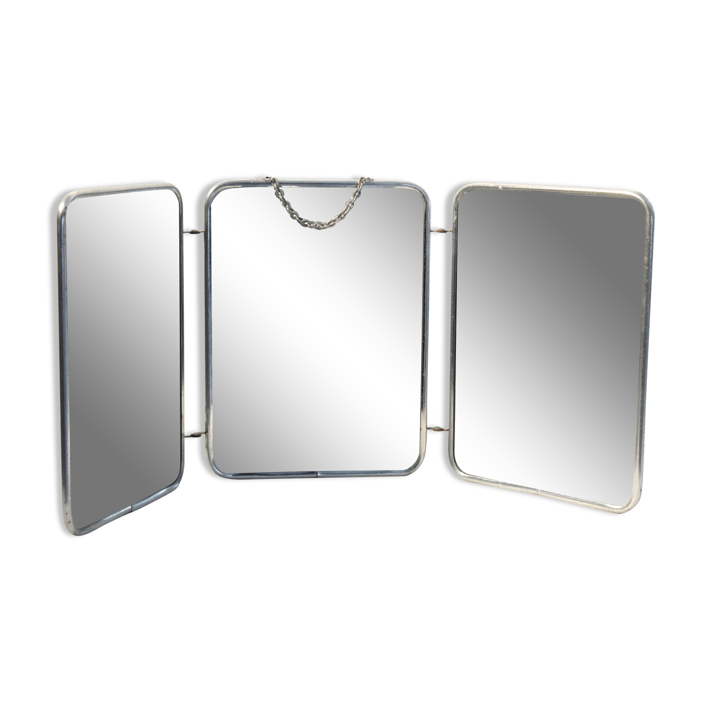 Vintage triptych barber mirror