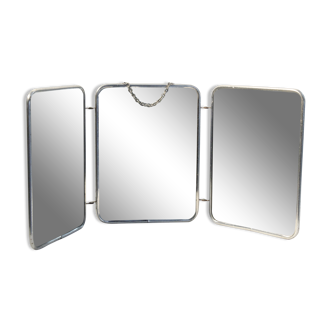 Vintage triptych barber mirror