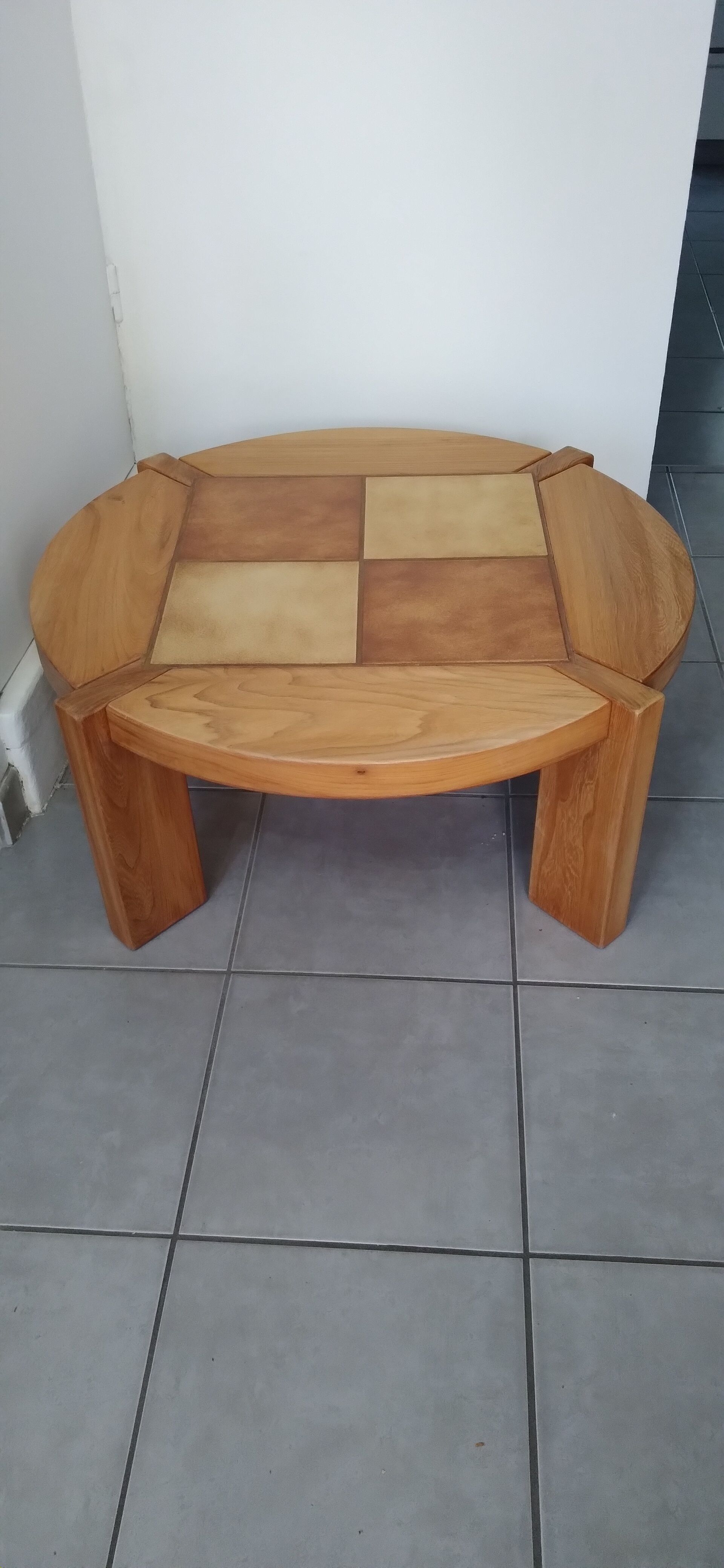 Solid elm coffee table 1970