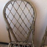 Série de 4 chaises en rotin vintage