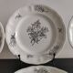 Dessert plates in half Luneville porcelain, black decor
